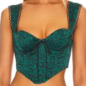 For Love and Lemons dark green corset